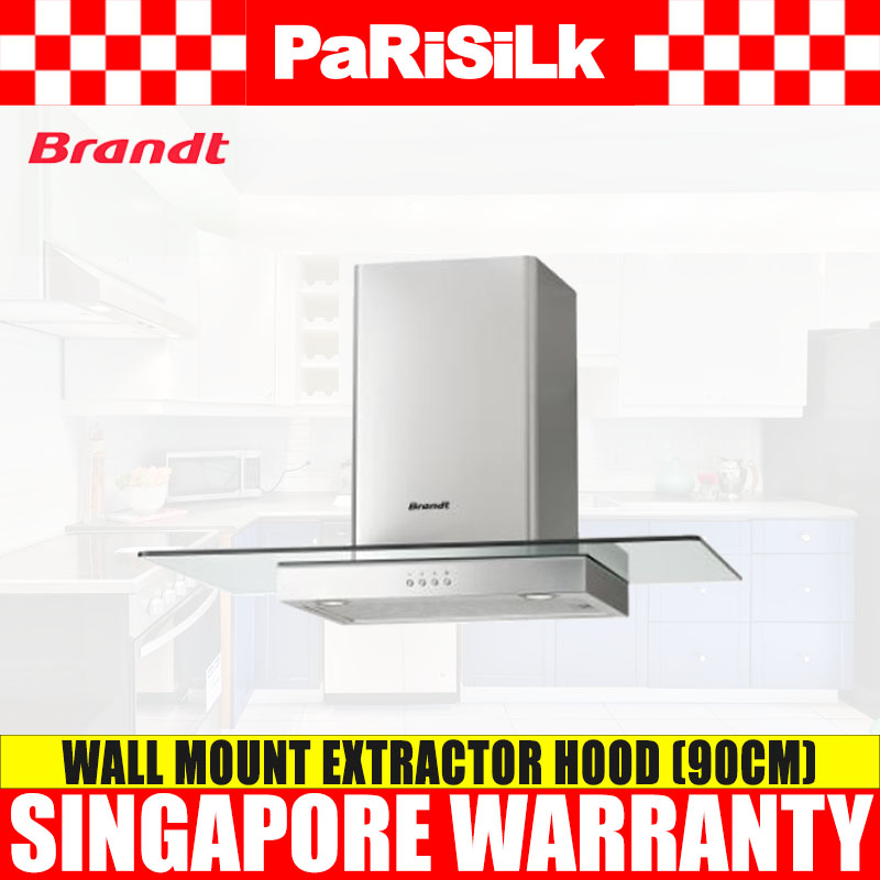 (Bulky) Brandt AD1189X Wall-Mounted Extractor Hood  (Stainless Steel + Glass)