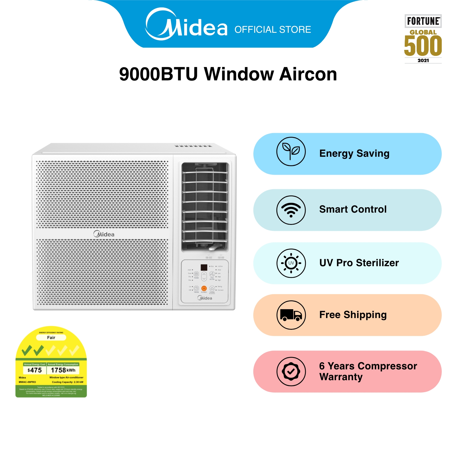 Midea MWAC-09PRO Window Aircon