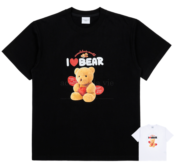 [Acme De La Vie]1100％ Authentic I Love Teddy Bear Short Sleeve T-Shirt Adlv